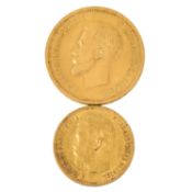 Russland/GOLD - 1x 10 Rubel 1899 und 1x 5 Rubel 1898, Zar Nikolaus II,