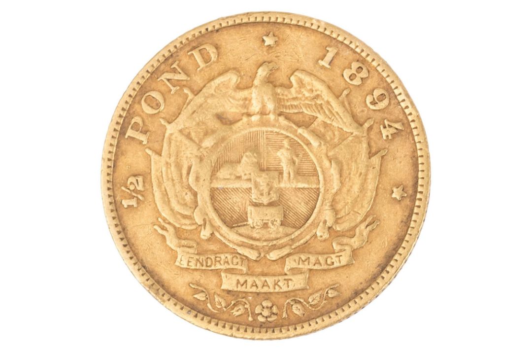 Südafrika / Gold - 1/2 Pfund 1894, Ohm Krüger, ss, - Bild 2 aus 2