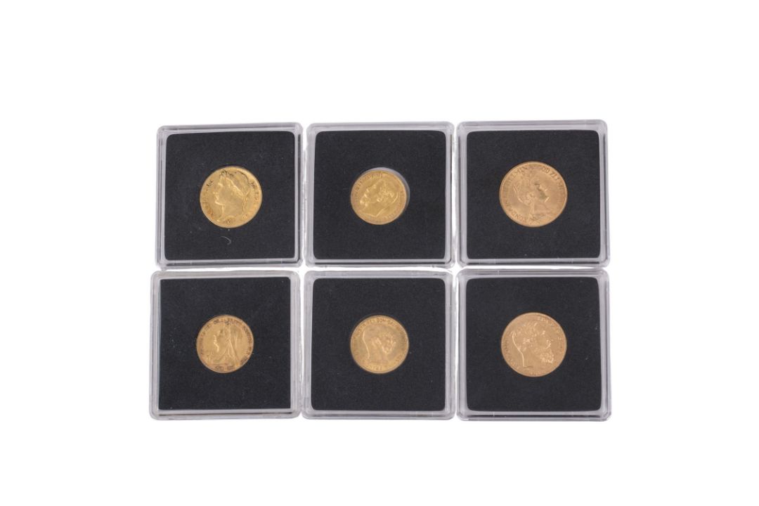 Kleine GOLD-Sammlung mit 6 Münzen, insg. Feingold ca. 28 g. - Bild 1 aus 2