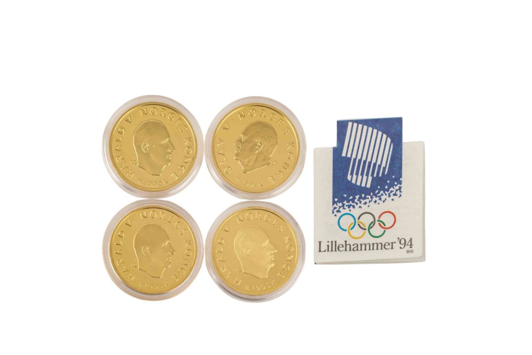4 x Norwegen / Gold - 1500 Kroner 1991/1992 (2x)/1993, Lillehammer 1994, - Bild 1 aus 2