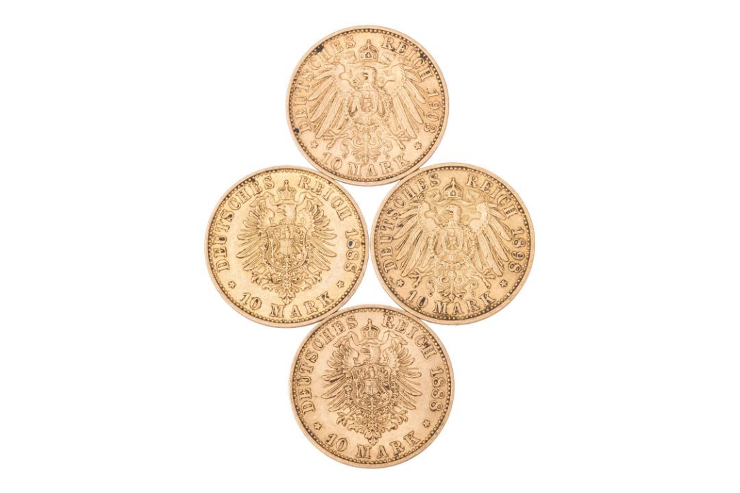 Kleines Preußen-GOLDlot mit 4 Goldmünzen - Bild 2 aus 2