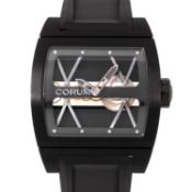 CORUM extravagante und limitierte "Black Ti-Bidge" Herrenuhr, Ref. 05.0040. Full Set.