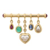 CHOPARD Brosche "Happy Diamonds" mit 5 Anhängern, 