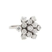 Ring mit 13 Brillanten zus. 1,84 ct (punz.) ca. H/VS 