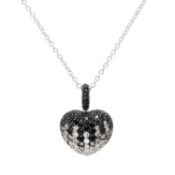 Kette und Anhänger "Herz" besetzt mit Diamanten
