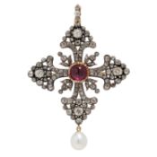 Broschenanhänger mit Diamanten