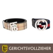 GUCCI / BURBERRY Gürtel Konvolut.