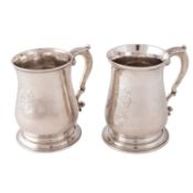 LONDON 2 Silberhumpen, 925 Silber, 1748/1753,