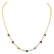 WEMPE Collier mit feinen Farbsteinen und Brillanten 