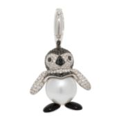 WEMPE Bajonett Clip-Anhänger "Pinguin" mit Brillanten 