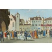 GROßE BILDERUHR, "Jungfrau v. Orleans, Krönungszug v. Karl VII in Reims",