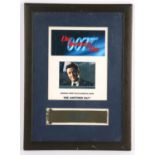James Bond - Die Another Day (2002) original prop ‘Falco’ (Michael Madsen) name tag- framed and