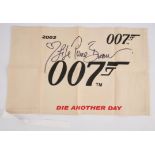 James Bond - Die Another Day (2002) Pierce Brosnan signed crew gift flag with COA