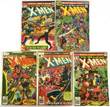The X-Men Nos. 97, 98, 102, 106, 107- a group of 5 Bronze-age issues issues featuring classic Dave