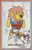 England 1966 World Cup autographed Cameo Stamps First Day Cover with 4d England Winners Stamp from