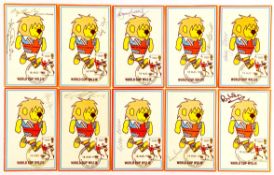 England World Cup 1966 Set of 10 Signed Cameo Stamps First Day Covers - Signed by the 11 of the