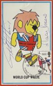 England 1966 World Cup Goalscorers autographed Cameo Stamps First Day Cover with 4d England Winners
