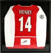 Thierry Henry Arsenal Champions League Number 14 Shirt with Autograph Card in Black Pen.