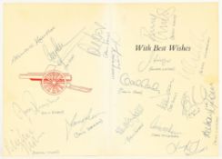 Arsenal Football Club Best Wishes Card With 16 Autographs Inside Including - Pat Rice, David Seaman,