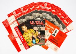 Collection of 16 Arsenal FC Football Programmes from 1950 onwards to include: Arsenal v Fulham