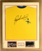 Two autographed Arsenal framed displays. To Include - A 1971 Away shirt signed to the front in