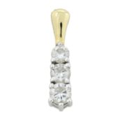 18ct gold diamond three-stone pendant