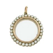 Early 20th century split pearl locket pendant