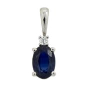 Sapphire & diamond pendant