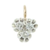 Late 19th century diamond three-stone pendant