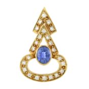 Sapphire & diamond pendant