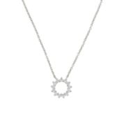18ct gold diamond pendant, on an integral chain