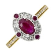 An 18ct gold ruby & diamond dress ring