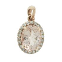 A morganite & diamond cluster pendant