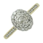 A 9ct gold diamond cluster ring