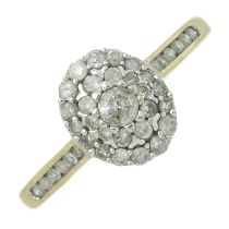 A 9ct gold diamond cluster ring
