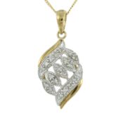 A 9ct gold diamond pendant, with chain