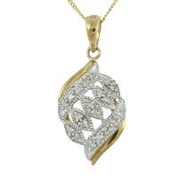 A 9ct gold diamond pendant, with chain