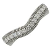 A 9ct gold diamond shaped band ring