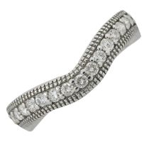 A 9ct gold diamond shaped band ring