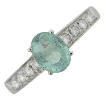 An 18ct gold tourmaline & diamond ring