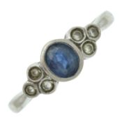 An 18ct gold sapphire & diamond ring