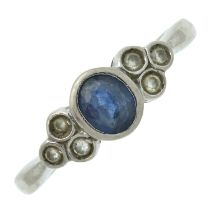 An 18ct gold sapphire & diamond ring