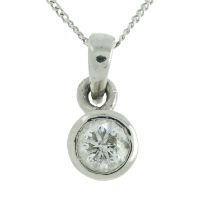 A platinum diamond single-stone pendant, with chain