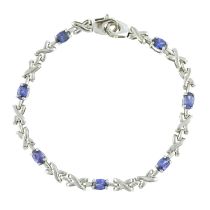 A 9ct gold cubic zirconia bracelet