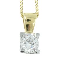 An 18ct gold diamond single-stone pendant, with chain