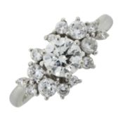 A diamond & cubic zirconia ring