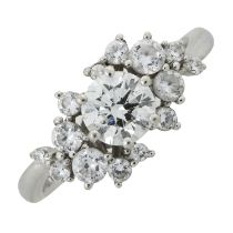 A diamond & cubic zirconia ring