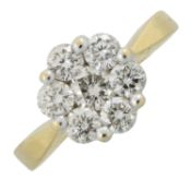 An 18ct gold diamond cluster ring