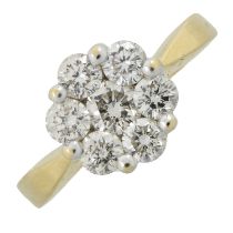 An 18ct gold diamond cluster ring