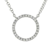 A diamond pendant, on an integral chain